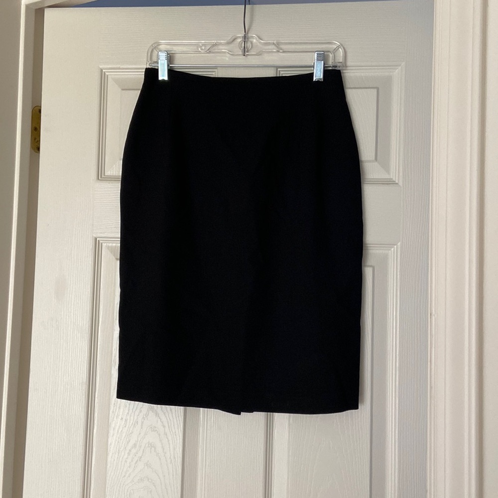 Talbots classic black lightweight wool skirt